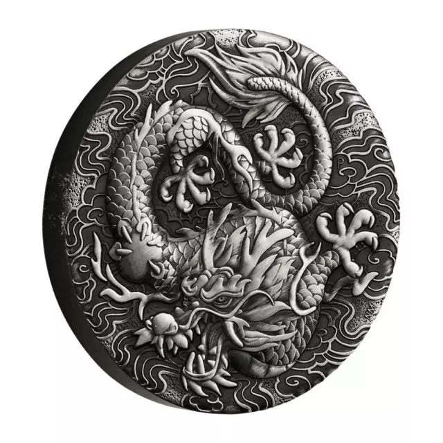 2022 Australia Chinese Myths & Legends - Dragon 2 oz Silver Antiqued $2 Coin ...