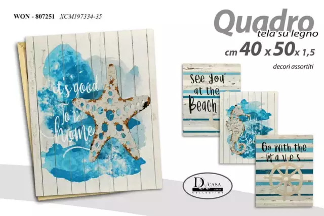 Quadro Moderno Arredamento Tela Su Legno 40*50*1,5 Cm Vari Decori Won-807251