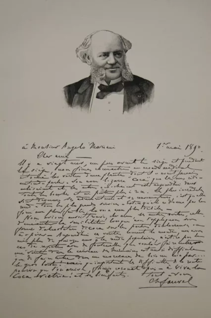 Woodcut Doctor Fauvel Coca Album Mariani 1894 Autograph