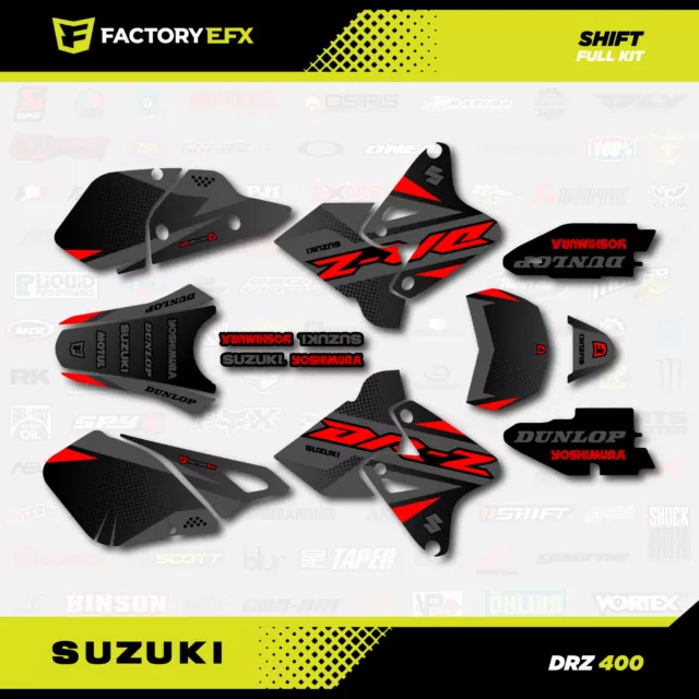 Gray & Red Shift Graphics Kit fits Suzuki DRZ400SM Drz400s drz400 Supermoto DRZ