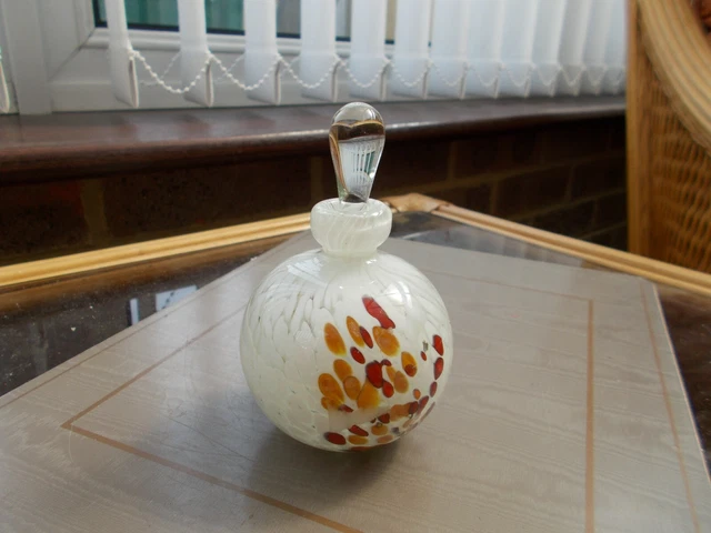 Mdina Glass Scent Bottle With Stopper 11Cm Tall