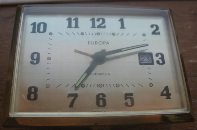 Vintage Travel Alarm Clock - Europa - 2 Jewels - Germany