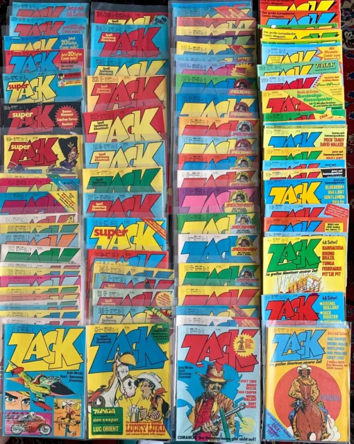 90 Zack,  Comic,  schöne Erhaltung  dabei 60 Hefte von 1973-1976, siehe Bild!