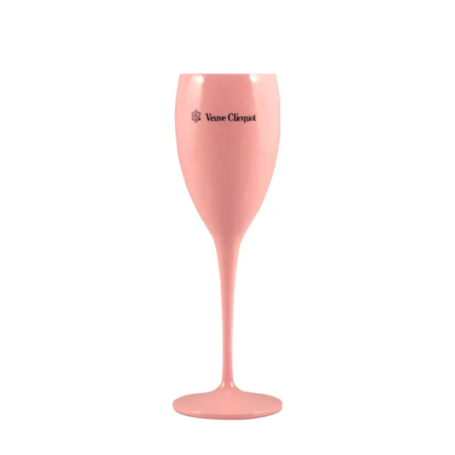 Veuve Clicquot Plastic Acrylic Champagne Flutes Glasses - Pink