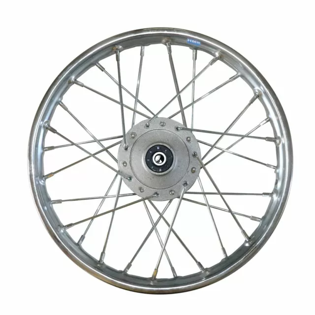 Cerchio in acciaio 14 pollici anteriore cromato HMParts Pit Bike Dirt Bike Cross spedizione flash