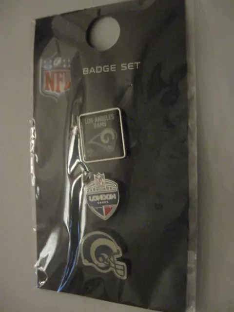2017 Nfl London Los Angeles La Rams American Football Set Of 3 Metal Pin Badges