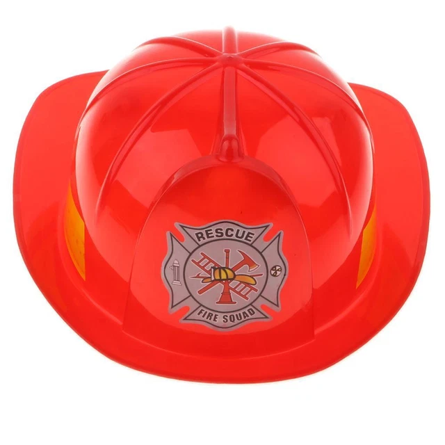 KIDS FIREMAN CHIEF Safety Firefighter Hat Role Play Toy Fancy Dress £9.