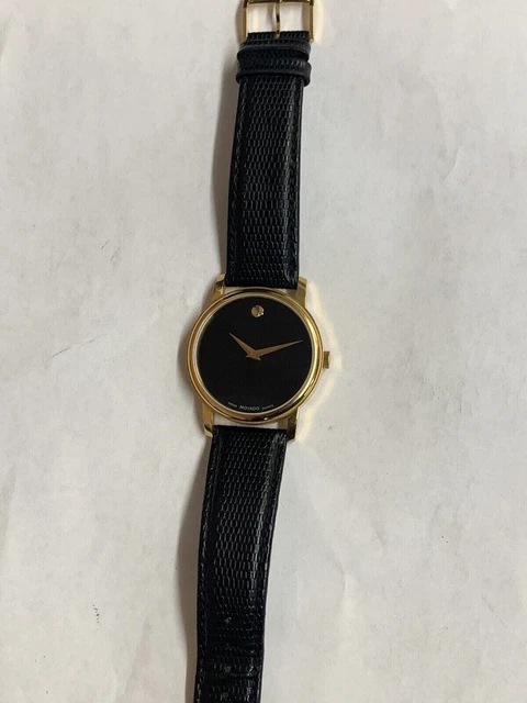 MOVADO Museum Classic Men's 40mm Quartz Watch Gold Black Dial Sapphire Crystal 6