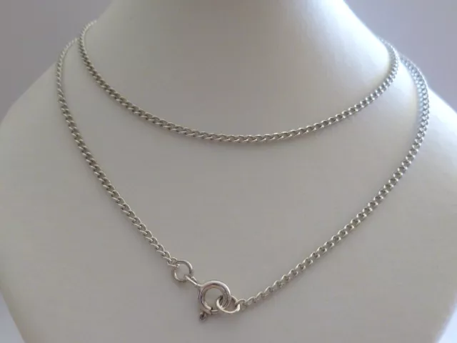 9ct Solid White Gold Curb Chain Link Necklace - 50cm's 20"  N119