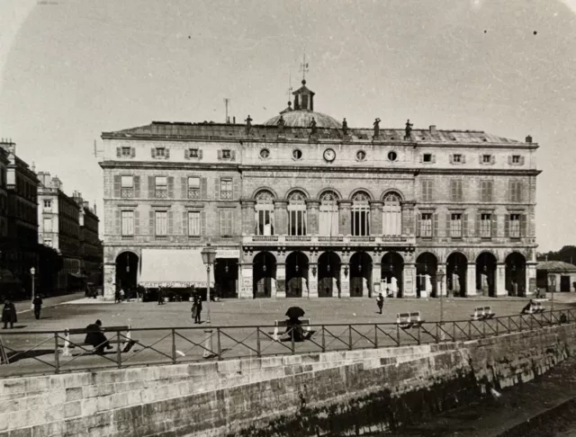 FRANCE Bayonne Le Théâtre c1910 Photo Stereo Vintage Argentique