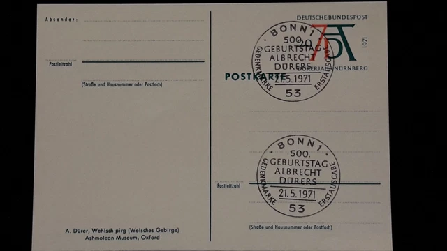 Ganzsache  Sonderpostkarte PSo3/02, 1971 Dürersignum  gebraucht