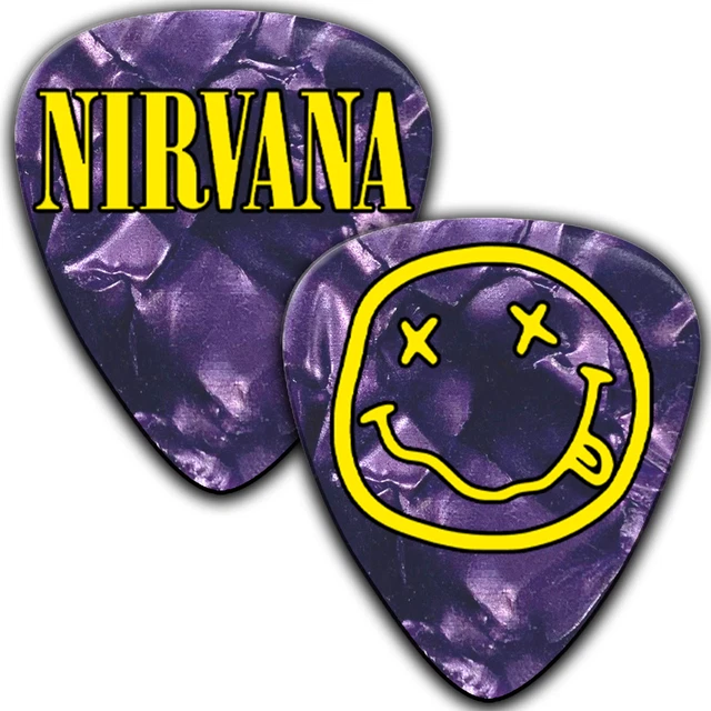 Nirvana Kurt Cobain Guitar Picks (Plectrums) X 7 - 0.71mm Yellow, Grunge Rock 3 thumbnail image