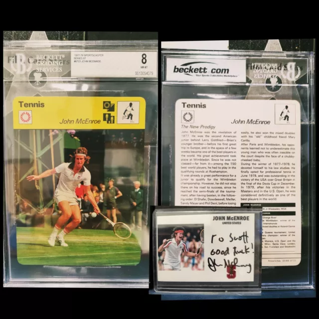 ⭐1977-79 Sportscaster John McEnroe Rookie RC Card BVG 8 Autograph Bonus