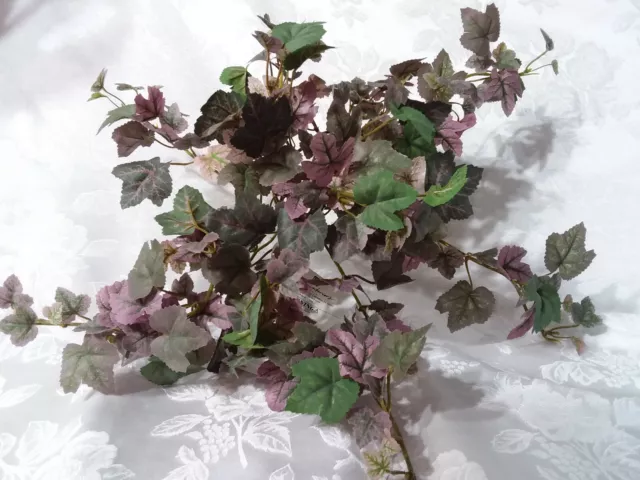 Home Interiors Silk Mixed Purple/Green Woodland Ivy Bush/12 inches /New Tags