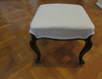 Antique 19th century stool Victorian mahogany dressing table cabriole legs 2
