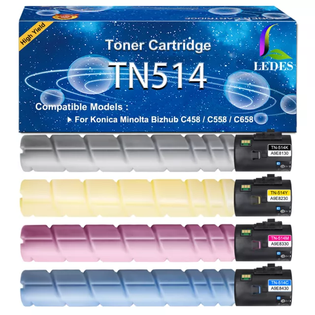 Konica Minolta TN-514Y TN-514M, TN-514C, TN-514K Toner Cartridge bizhub C458