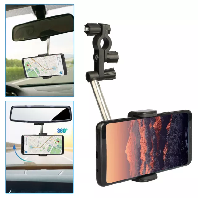360° Car Rear View Mirror Mount Holder Stand Cradle Universal For Cell Phone GPS