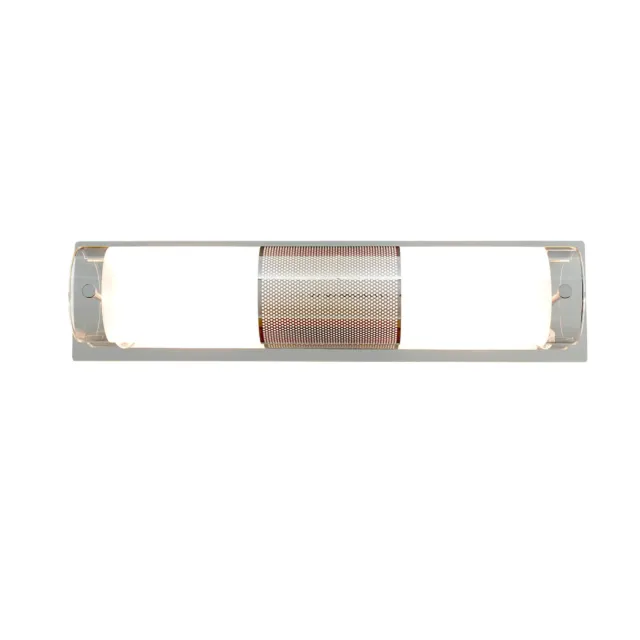 Wandlampe Glas Metall E14 Chrom Weiß Badezimmer Wandleuchte