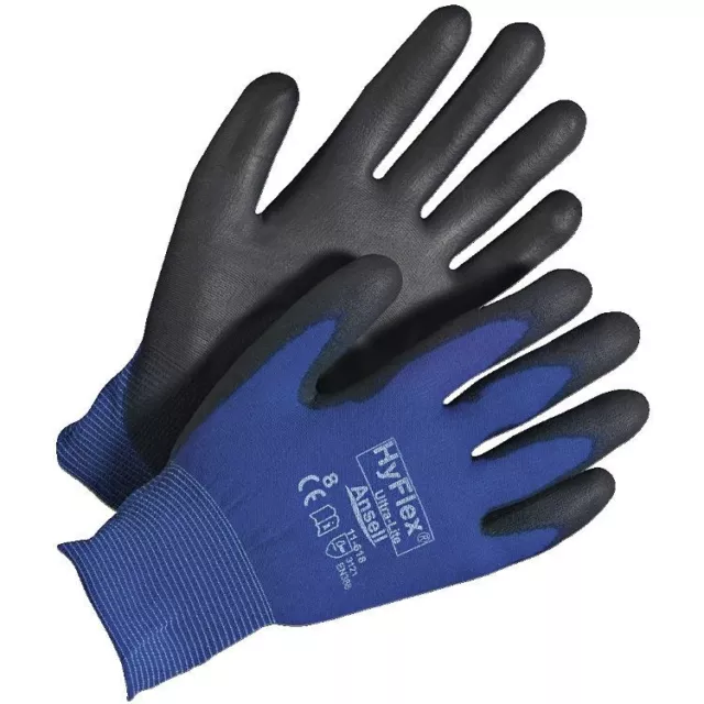 Ansell Hyflex 11-618 Ultra Lightweight PU Palm Coated Precision Work Gloves 3