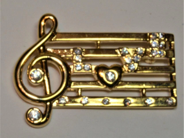 Broche Ancienne En Argent - Motif Lyre Gravée - Marque NOLAY - Bon État