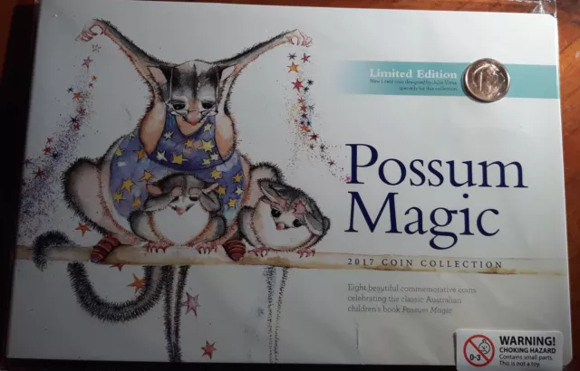 2017 Possum Magic 7 Coin Set - $2, $1 Dollar & 1 Cent Collection Australia