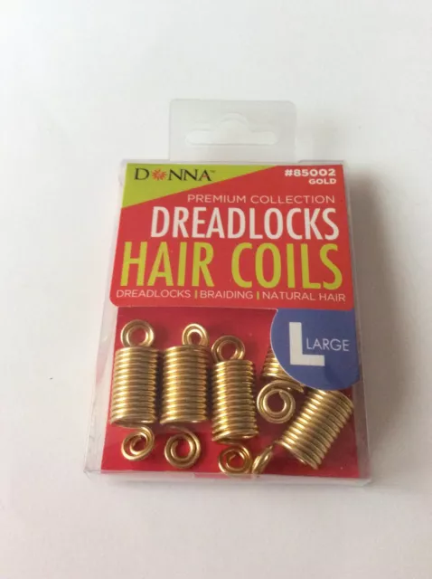 Donna Dreadlocks bobines de cheveux tressage cheveux naturels grands #85002 or 6 ct Neuf dans sa boîte 3