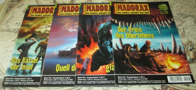 4 Heftromane Maddrax Nr. 63 + 64 + 65 + 66, sehr guter Zustand