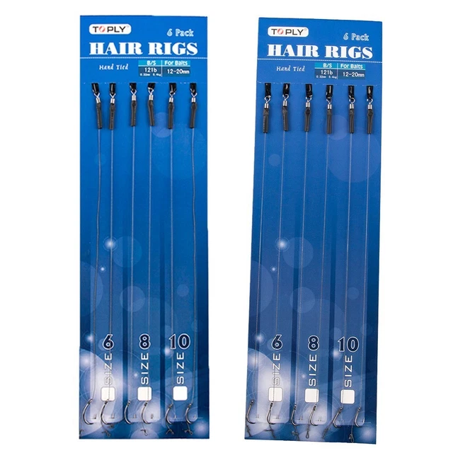 Brandneu Outdoor Hair Rigs Kohlenstoffstahl 3# drehbar 6#/8#/10# 6 Stck./Pack