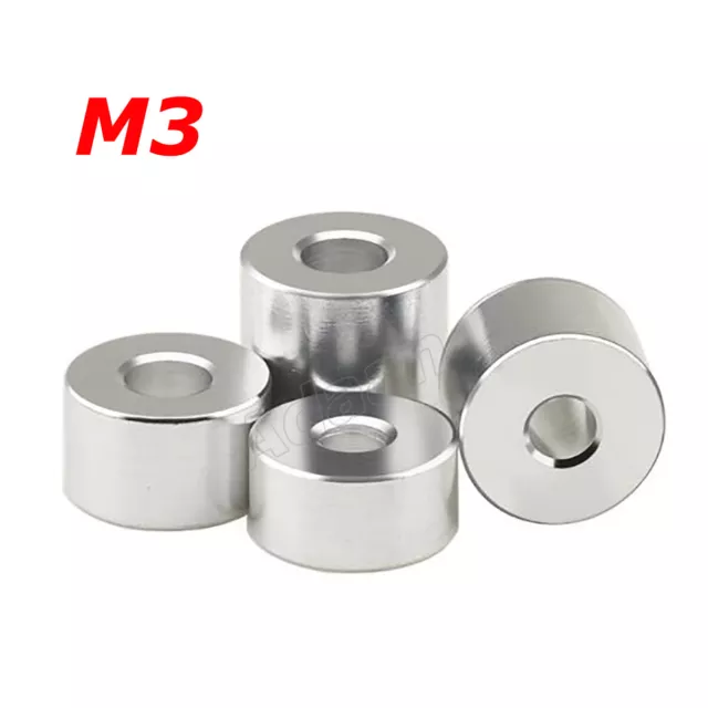 M3 Aluminum Spacers Standoff Alu Round Unthreaded Bushing Sleeve Washer Pillars