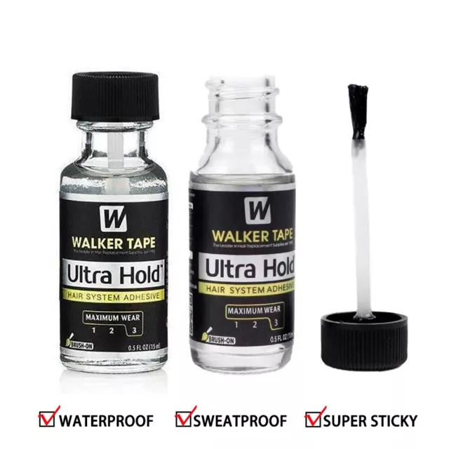 Walker Tape Ultra Hold Glue 0.5 Fl Oz Lace Wig Mens Toupee Hairpiece Adhesive