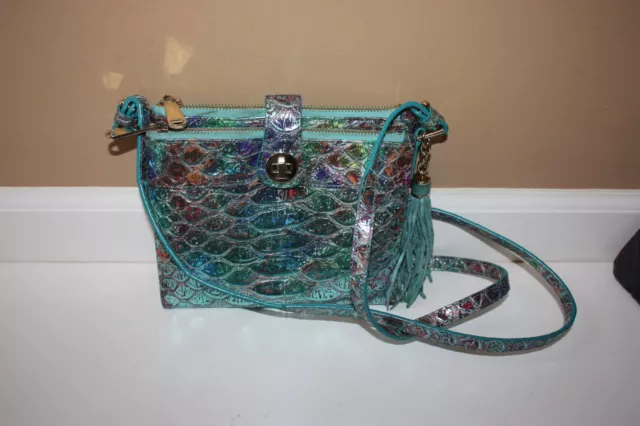 Brahmin Mina Crossbody Bag in Frisco Melbourne Multi Color Metallic