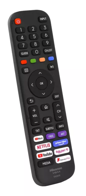 Original Hisense 55AE7400FTUK Remote Control for Smart 4K UHD LED Freeview TV