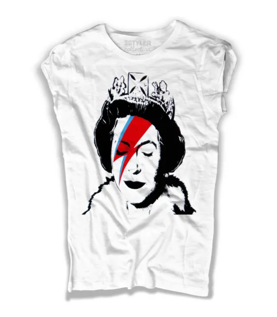 T-shirt donna Regina Elisabetta Queen Elisabeth make up saetta rebel