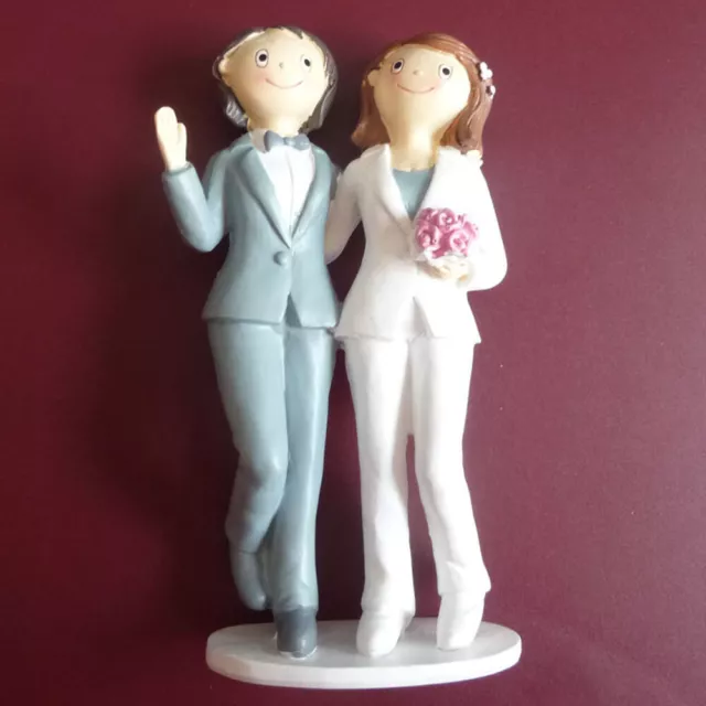 Figuras Torta Tarta de Boda Pieza Tarta Mujeres Lesbiana Pareja de Novios 18cm 2