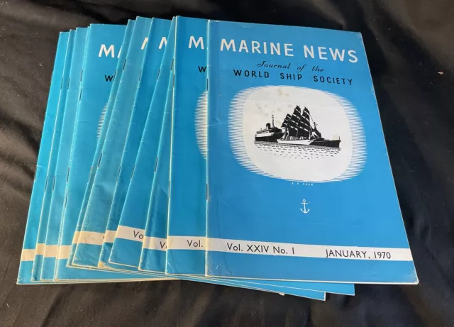 Marine News Journal of the World Ship Society 1970 12 números barco marino mercante