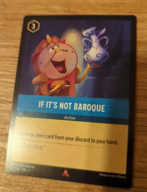 Disney Lorcana Tcg: The First Chapter: Rare Card: If It's Not Baroque