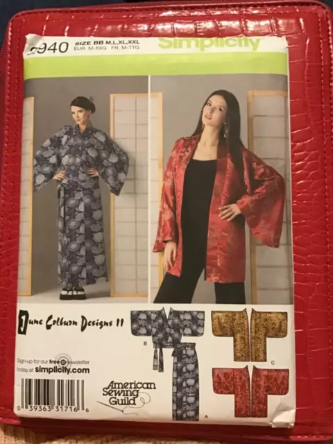 Simplicity Pattern 2940 Authentic Kimono Top Wrap Skirt Full Sleeves Sz M-XXL