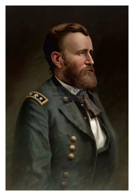 President Ulysses S. Grant In Civil War Uniform Painting 4X6 Photo