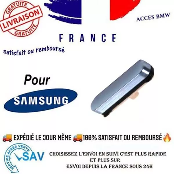 Bouton On/Off Premium Argent pour Samsung Galaxy S24 5G S921/Galaxy S24 Plus 5G