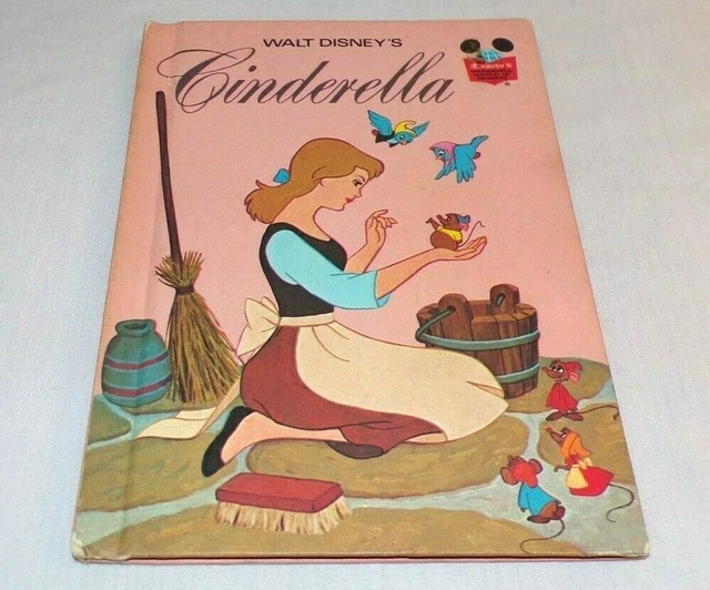 VTG 1974 Walt Disney Cinderella Princess Fairy Tale HB Childrens Book