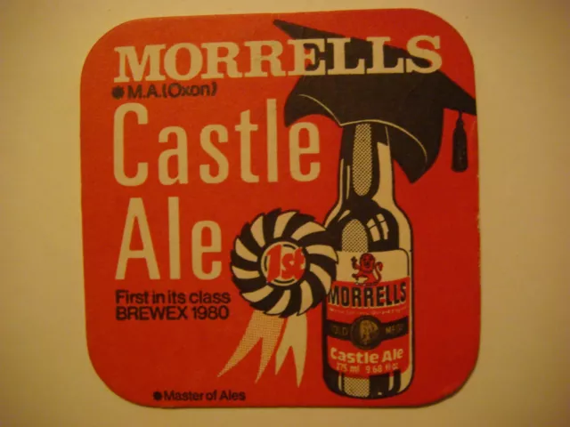 Beer Bar Mat Coaster ~*~ Morrells Brewing Castle Ale ~*~ Oxford, England Brewery