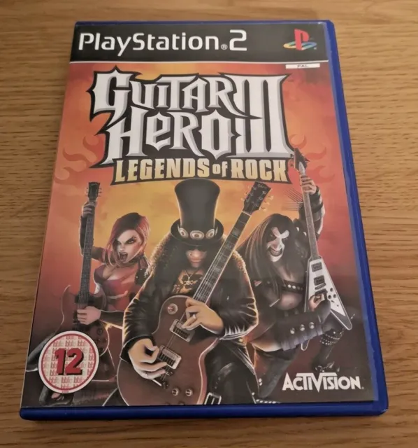 Guitar Hero III (3) Legends of Rock Sony PlayStation 2 PS2 Game FREE P&P