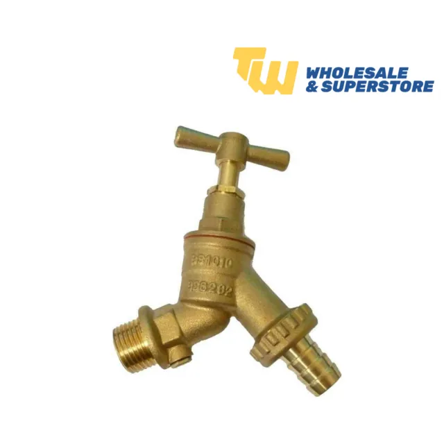 Outdoor Tap Garden Brass Bib Tap WRAS Approved Hose Union ½” Double-Check Valve