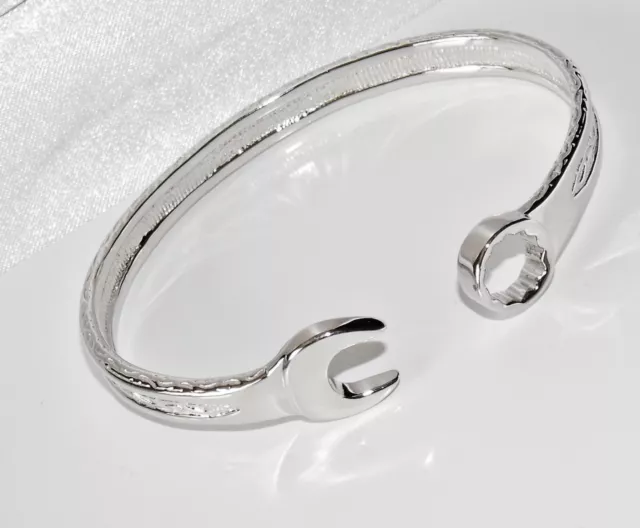 Solid Sterling Silver Men's / Ladies Heavy Spanner Bangle 3