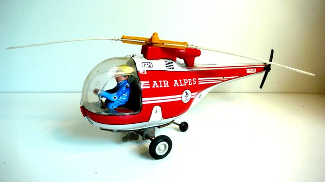 JOUSTRA HÉLICOPTÈRE À FRICTION AMBULANCE Lg 35 cm TBÉ BOITE D'ORIGINE EUR 60,00 - FR