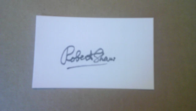 ROBERT SHAW SIGNED 3x5 INDEX CARD AUTOGRAPH - JAWS