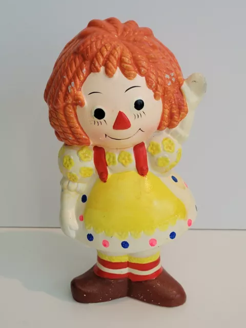 Vintage 8" Raggedy Ann Ceramic Coin Piggy Bank Made in Japan Hand Painted