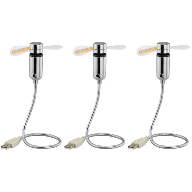 3x flexibel USB-betriebener Lüfter Pro PC tragbares Flexibler Tischventilator