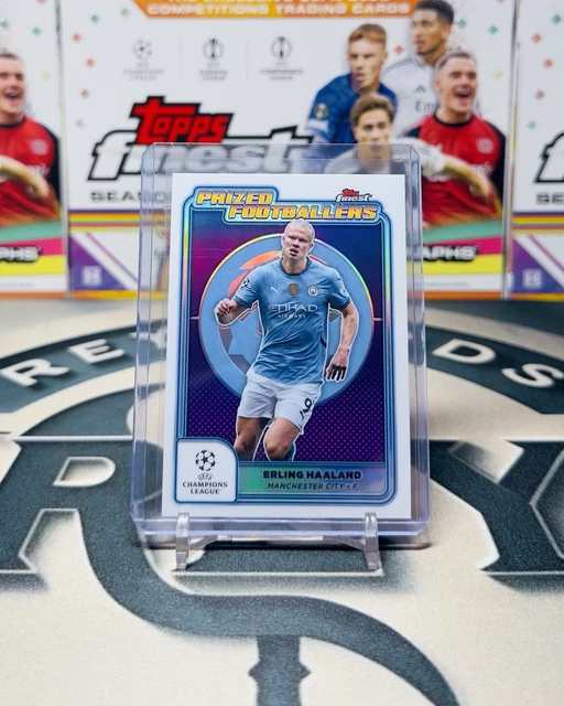 Carte Topps Finest UEFA Erling Haaland /75 - Green Refractor SSP 2024-25 - Case Hit