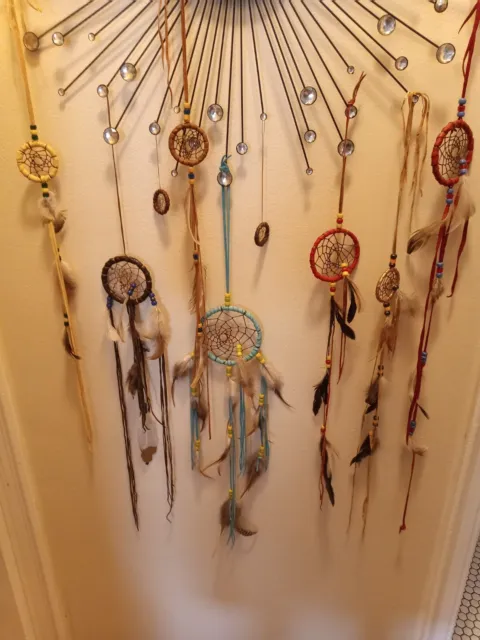 Wills Native American Leather Dreamcatcher Lot (9 items )